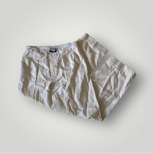 Vintage 90s DKNY linen and lace wide leg white pants 30